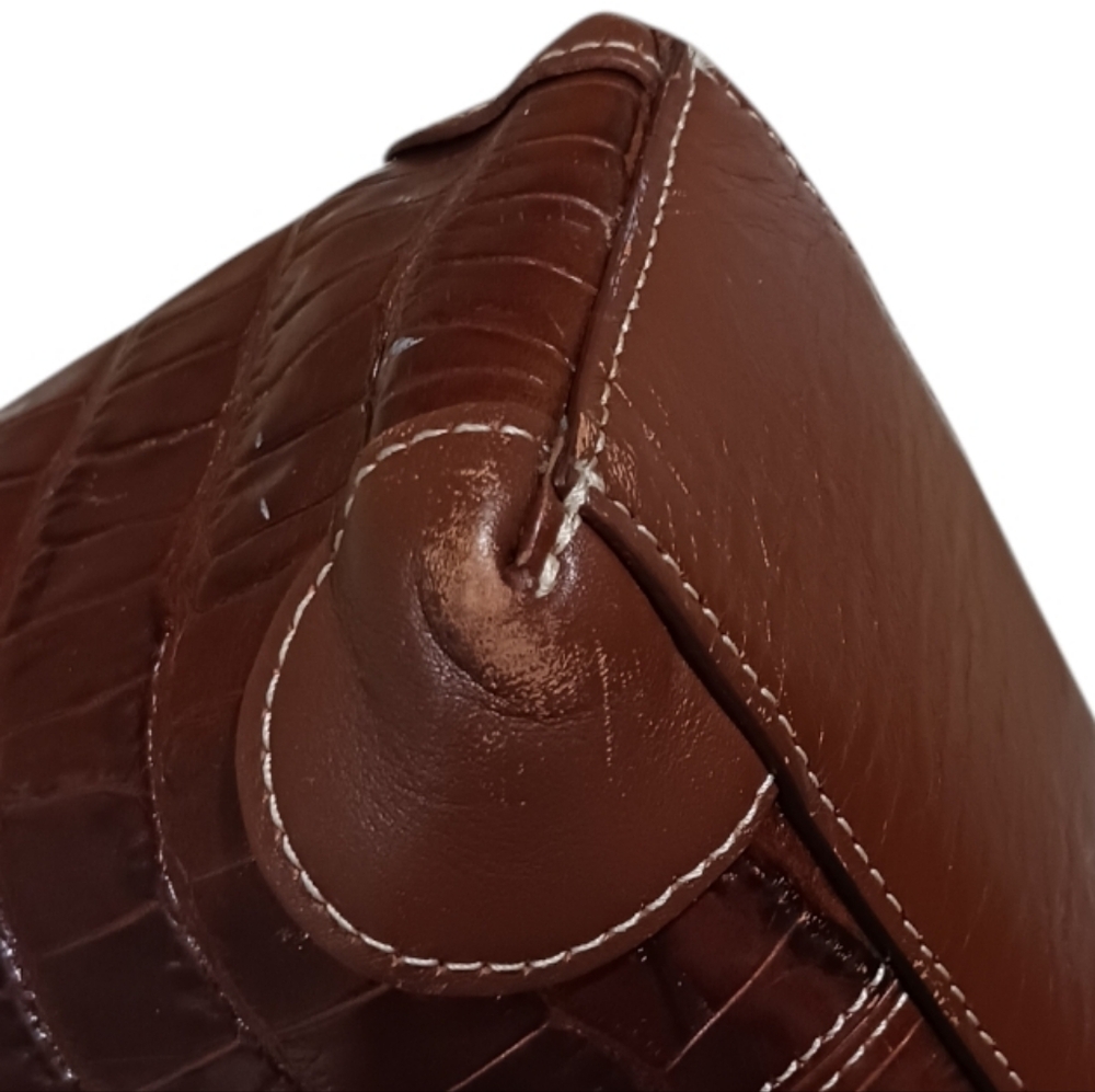 Brighton Anabella Croc Embossed Leather Shoulder Bag Retired - Picture 11 of 16